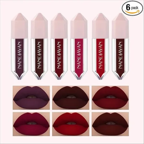 Image of Colorsky® Matte Liquid Lipsticks Combo Set (Pack of 6) | Waterproof and Long-Lasting Lipsticks for Daily use | Non-Stick