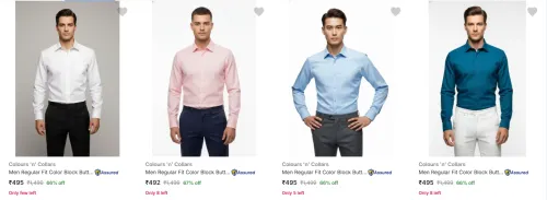 Image of Colours N Collars Men's Formal Shirts upto 66% Discount