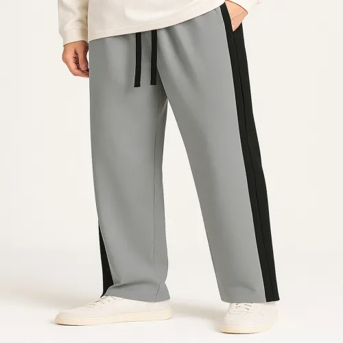 Image of COMBRAIDED Men Relaxed Straight Leg Loose Fit Trouser