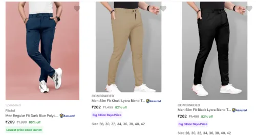 Image of COMBRAIDED Men's Trousers on upto 90% off 
