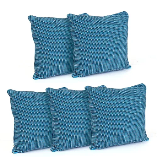 Image of Comfort Weave 5pc 300TC Blue Cotton Cushion Covers