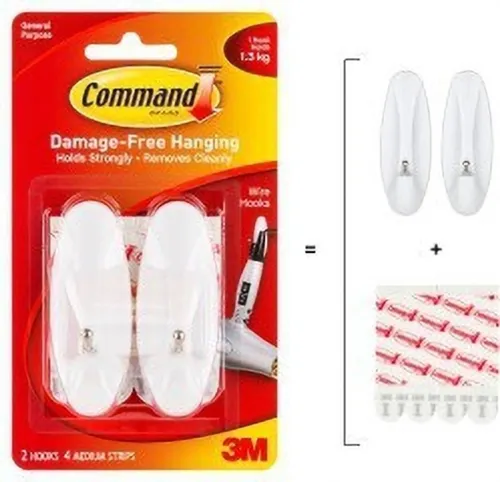 Image of Command 3M Medium Wire Wall Plastic Hooks 