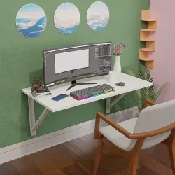 Compal Multipurpose Wall Mounted Table, Glossy Finish Engineered Wood Study Table/Office Table Stand/Laptop Table Foldab