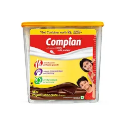 Complan Nutrition Drink Powder for Children, Royale Chocolate Flavour, 1.5 Kg Carton With Free Container | Nutrition drink for kids with protein & 34 vital nutrients