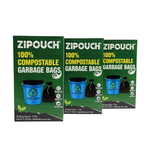 Image of Compostable Garbage Dustbin CoverSmall Size (17x19) 45 Bag (3 Boxes) |