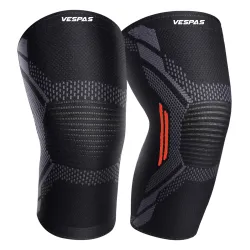Knee Cap Compression – 2-Pack Knee Support for Men and Women – Breathable and Stretchy Nylon Knee Brace – Knee Brace for Knee Pain Relief and Support – Ideal for Gym, Sports (M, Black-Red)