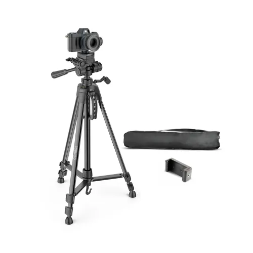Image of Conbre F-3366 Professional 55.5Inch (141CM) Tripod for DSLR, Camera | Height: 4.6 Feet | Max Load: 4kg | Portable Lightw