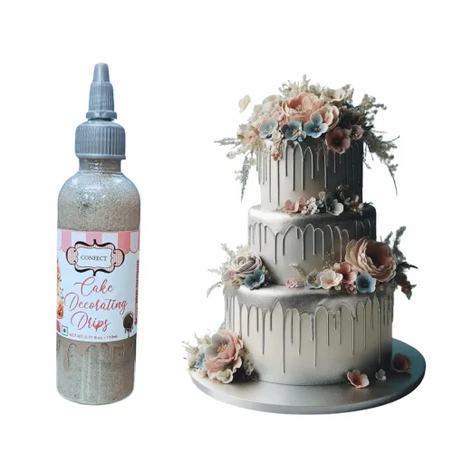 Image of Confect Edible Shimmering Silver Drip for Cakes 