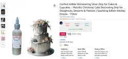 Confect Shimmering Silver Edible Cake Drip – 110ml