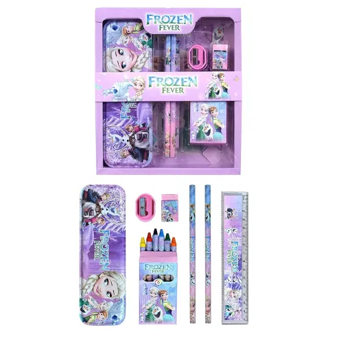 Image of Conquer Kids Stationery Combo (Hello Kitty, Pen, Pencils, Eraser, Sharpener, Crayon & Pencil Case)