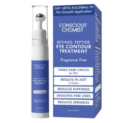Conscious Chemist® Retinol Peptide Under Eye Cream With Soothing Massage Roller