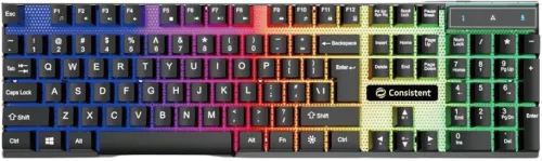 Image of Consistent Radium Wired Gaming Keyboard (KG1101) Gaming Keyboard with Breathing Effect |Backlit Keyboard Windows Lock.