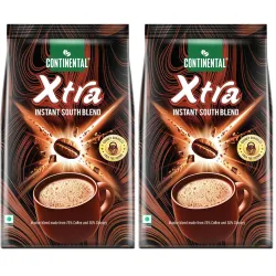 Continental Coffee Xtra Instant Coffee Powder | 200g Pouch | 70% Coffee 30% Chicory | South Blend Instant Coffee | Medium Roast | Premium Blend of Arabica & Robusta | Rich Aromatic Coffee (...