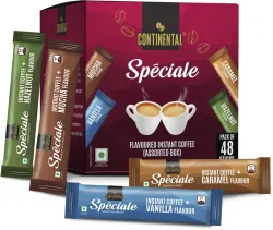 Continental Speciale 96 Coffee Sachets | 4 Flavours - Hazelnut, Vanilla, Mocha, Caramel Instant Coffee (96 x 2 g, Assort