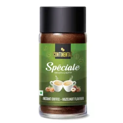 Continental Speciale | Hazelnut Flavoured Coffee | 50 gm Jar | Makes 25 Cups | Instant flavored coffee powder for both Hot & Cold Coffee | Medium Roast