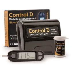 Control D Blood Glucose Monitor (Pack of 50 Strips, Black)
