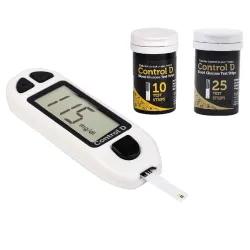 Control D Blood Glucose Monitor (Pack of 35 Strips, White)