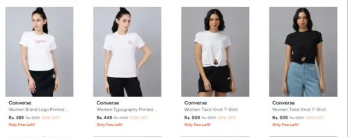 Image of Converse Women's Tshirts at 70% discount 