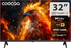 Coocaa 32” QLED HD Smart Google TV (Dolby Audio, HDR10, Eye Care)