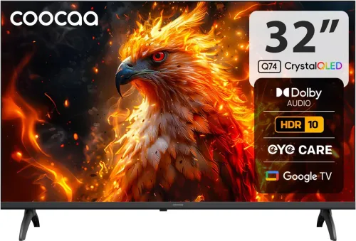 Image of Coocaa 80 cm (32 inch) QLED HD Ready Smart Google TV 2025 Edition with Dolby Audio | Narrow Frame Design | Wide Colour G