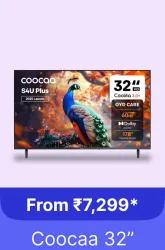 Coocaa S4U Plus 32″ HD Smart Coolita TV @ ₹7299 On Flipkart Big Billion Days Sale
