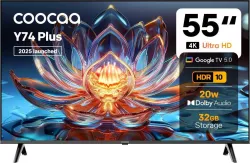 Coocaa Y74 Plus 138 cm (55 inch) Ultra HD (4K) LED Smart Google TV 2025 Edition with Dolby Audio | 32 GB Storage| 20W So