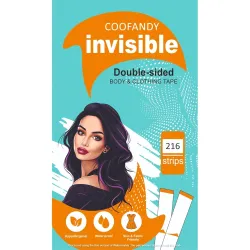 COOFANDY 216 Strips Double Sided Tape for Fashion, Clothing and Body | All Day Strength Invisible Dress Tape for women |