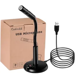COOLCOLD USB Plug and Play Noise Cancelling Desktop Microphone