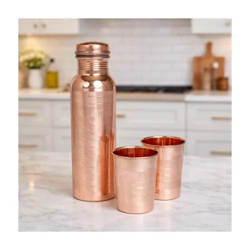 Image of Copper Water Bottle with 2 Glass