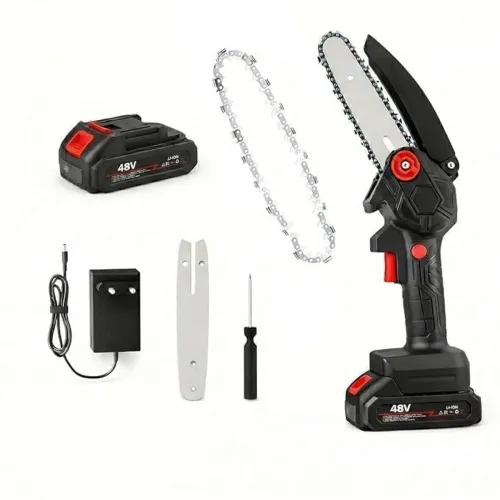 Image of Cordless Mini Chainsaw 6 Inch, 48V Rechargeable Handheld Electric Chain Saw
