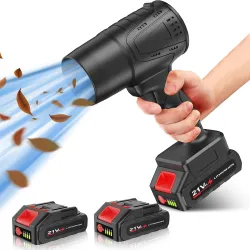 Cordless Turbo Jet Leaf Blower with 21V Batteries Black