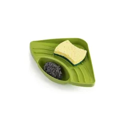 ATEVON Triangular Sink Organizer – Multi-Purpose Corner Storage Rack for Kitchen Sponge, Scrubber & Soap Holder