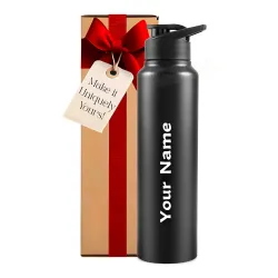 CORPORATE PORIUM Customised Water Bottles Stainless Steel Water Bottle 1 Litre Sipper Bottle for School, Office, Gym 1 Litre Water Bottle for Men Diwali item Leakproof (Customised Bottle)