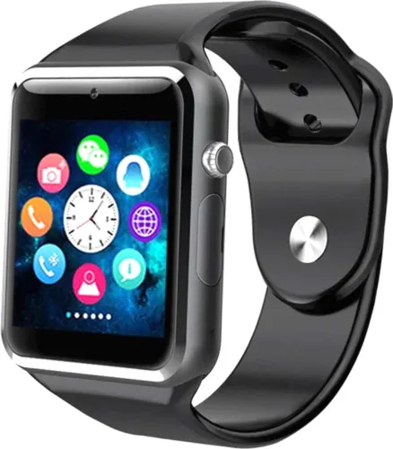 Image of Correngo A1 Smart Watch - Mini Phone - Support SIM / Voice Calling / Camera / Memory Card Smartwatch (Black Strap, Free 