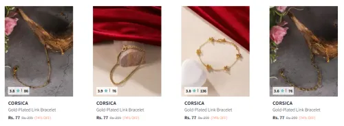 Image of CORSICA Gold-Plated Bracelet Starting @ ₹77