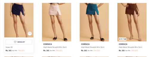 Image of CORSICA High Waist Straight Skirt Starting at ₹161