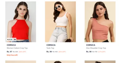 Image of Corsica Women Tops From ₹97