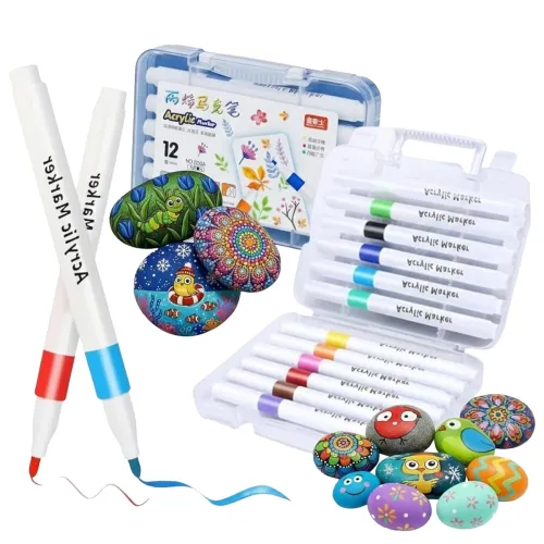 Image of Corslet 12 Shades Acrylic Markers Paint Pens Set 