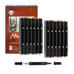 Corslet 25 Colors Alcohol Markers Dual Tip Markers Art Markers Set 25