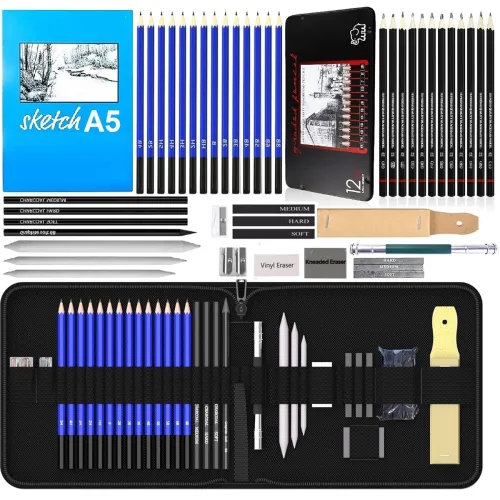 Image of Corslet 47-Piece Professional Sketch & Drawing Pencil Kit