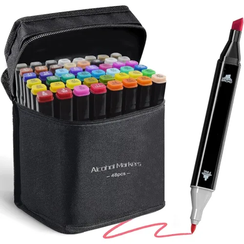 Image of Corslet 48 Pc Alcohol Markers Pens For Drawing