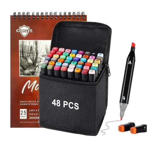 Image of Corslet 48 Pc Dual Tip Alcohol Markers Set 