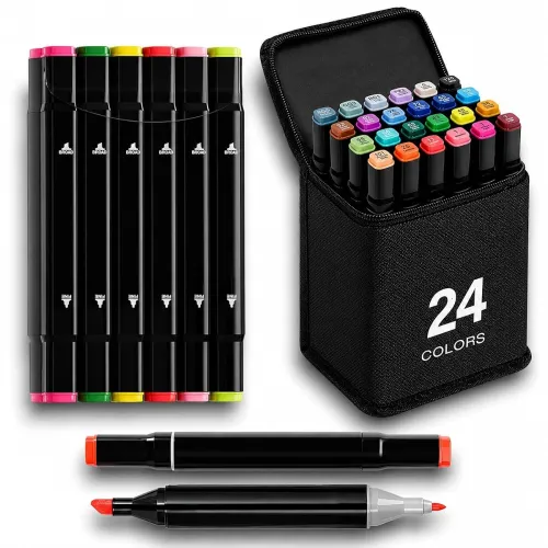 Image of Corslet Combo of 24 & 12 Alcohol Markers & Color Pens Set |
