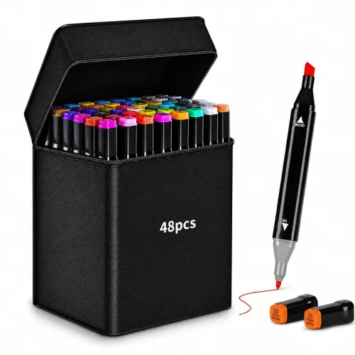 Image of Corslet Dual Tip Colorful Art Markers Sketch 48 Pens 