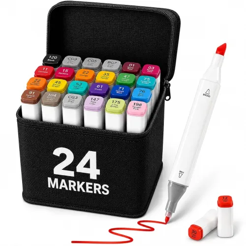 Image of Corslet Dual Tip 24 Colors Art Markers Set