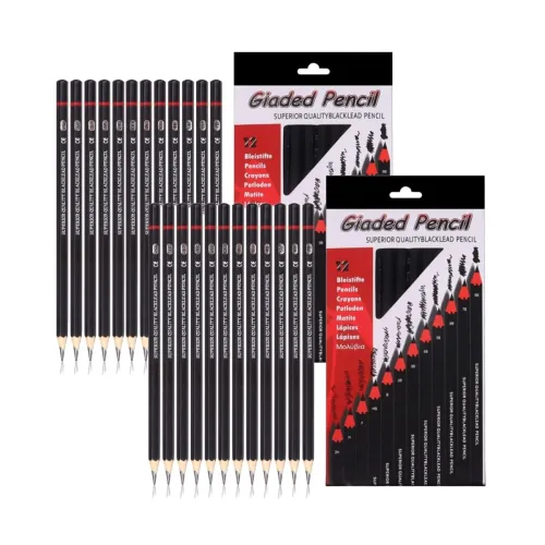 Image of Corslet Pack of 2 Drawing Kit 12Pc Drawing Pencils Set Sketch Pencil Set