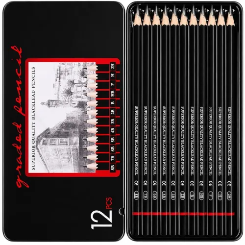 Image of Corslet Sketch Pencils for Drawing 12 Pcs