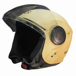 Cortex ISI & DOT Certified Zion Half Face Helmet for Men & Women with Scratch Resistant Polycarbonate Visor, Hard ABS Shell Helmet | Clear Visor, Lightweight