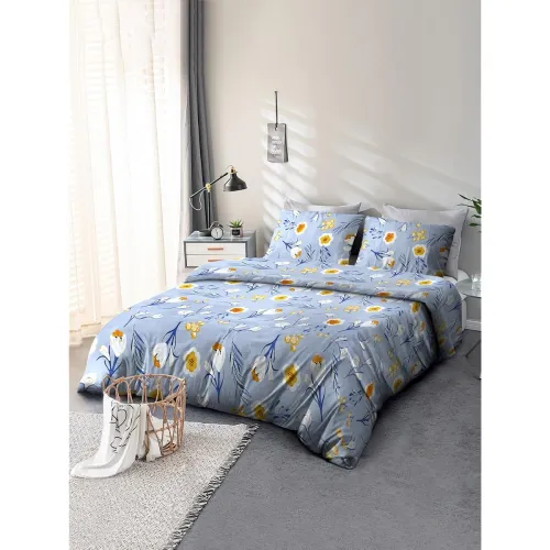 Image of Cortina 120 TC 100% Microfiber Printed Double Bedsheet Set with Two Pillow Case | King Bedsheet Set|Breathable and Skin 