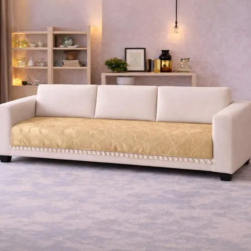 Image of Cortina 2-Seater Velvet Sofa Cover with Tassels